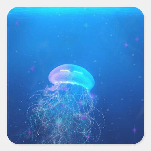Celestial Jellyfish Quadratischer Aufkleber (Vorderseite)