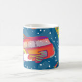 Celestial Journey - Groovy Peace Van Space Ship Kaffeetasse (Mittel)