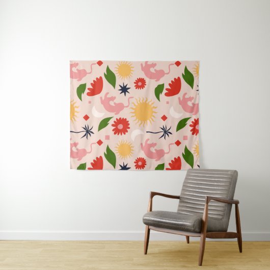 Celestial Jungle Wandteppich (Beispiel (Horizontal))