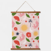 Celestial Jungle Wandteppich Mit Holzrahmen (Vorderseite)