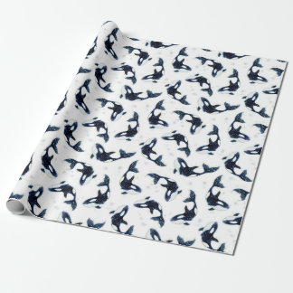 Celestial Killer Whale Ocean Blue Artwork Geschenkpapier