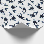 Celestial Killer Whale Ocean Blue Artwork Geschenkpapier (Ecke)