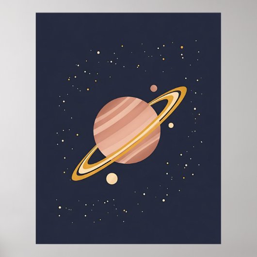 Celestial Kinderzimmer Soft Saturn Planet Poster (Vorne)