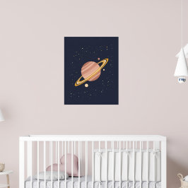 Celestial Kinderzimmer Soft Saturn Planet Poster