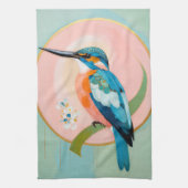 Celestial Kingfisher: A Study in Azure and Gold Geschirrtuch (Vertikal)