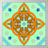 Celestial Knot Art Prints | Unique Star Patterns Poster (Vorne)