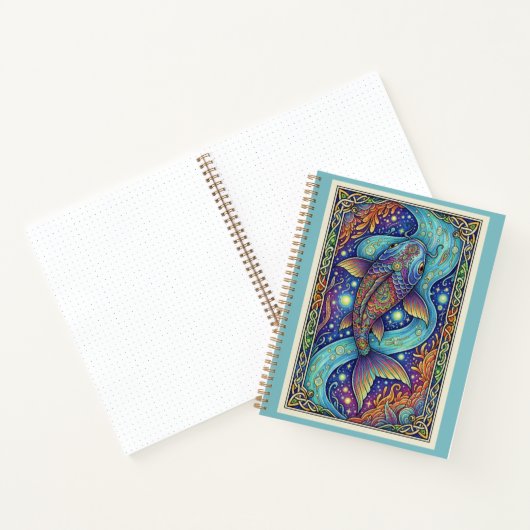 Celestial Koi Stream Zentangle Fantasy Journal Notizblock (Innenseite)