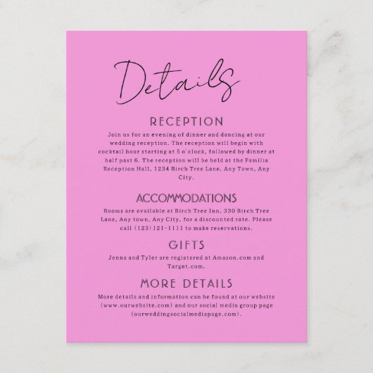 Celestial Large Wedding Enclosure Card Begleitkarte (Vorderseite)