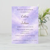 Celestial Lavender Nebula Under the Stars Wedding  Einladung (Stehend Vorderseite)