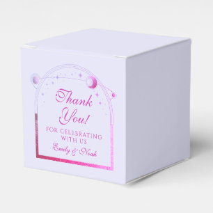 Celestial Lavender Pink Sun Moon Stars Hochzeit Geschenkschachtel