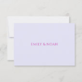 Celestial Lavender Pink Sun Moon Stars Hochzeit RSVP Karte (Rückseite)