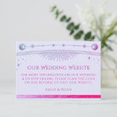 Celestial Lavender Wedding Website UAWG QR Code Begleitkarte (Stehend Vorderseite)