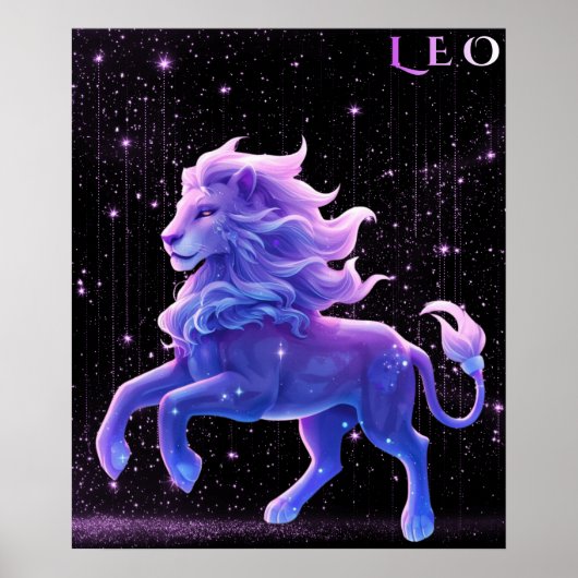 Celestial Leo – Astrology Art Poster (Vorne)