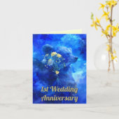 Celestial Liebe Bärenstars 1. Hochzeitstag Karte (Gelbe Blume)
