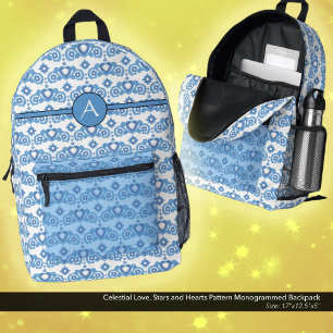 Celestial Liebe Stars Herz Muster Mit Monogramm Bedruckter Rucksack