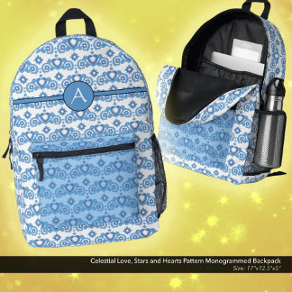 Celestial Liebe Stars Herz Muster Mit Monogramm Bedruckter Rucksack
