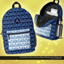 Celestial Liebe Stars Herz Muster Mit Monogramm Bedruckter Rucksack