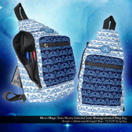 Celestial Liebe Stars Herz Muster Mit Monogramm Crossbody Bag