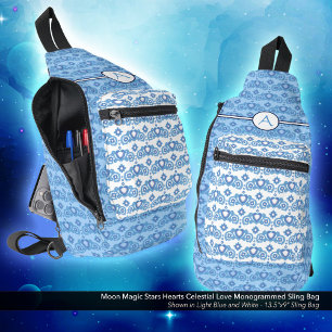 Celestial Liebe Stars Herz Muster Mit Monogramm Crossbody Bag