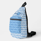 Celestial Liebe Stars Herz Muster Mit Monogramm Crossbody Bag (Rechte Ecke)