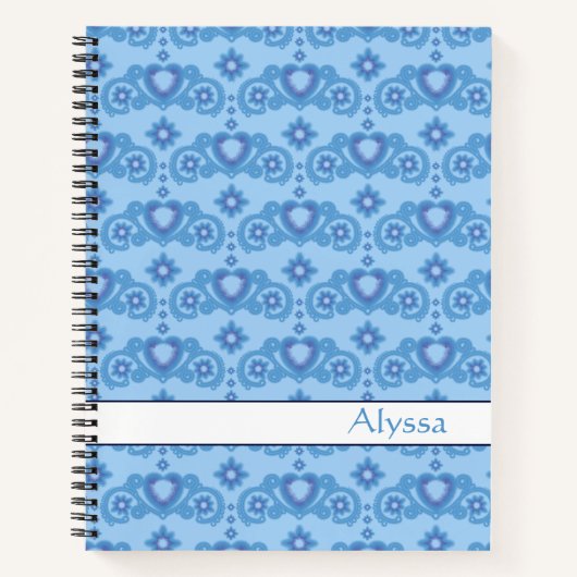 Celestial Liebe Stars Herz Name Light Blue Notizblock (Vorderseite)