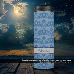 Celestial Liebe Stars hören hellblau Thermosbecher