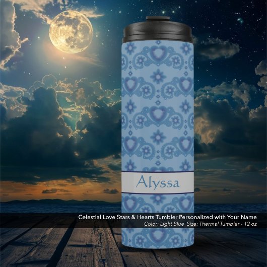 Celestial Liebe Stars hören hellblau Thermosbecher