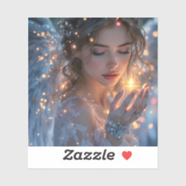 Celestial Lightbearer - Angel Holding the Star Aufkleber