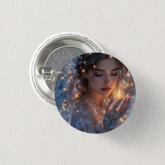 Celestial Lightbearer - Angel Holding the Star Button (Vorne & Hinten)