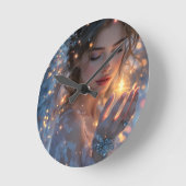 Celestial Lightbearer - Angel Holding the Star Runde Wanduhr (Winkel)