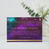 Celestial Lila Aquamarin Wedding Website UAWG QR C Begleitkarte (Stehend Vorderseite)
