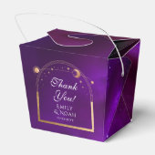 Celestial Lila Aquamarine Gold Sun Moon Stars Hoch Geschenkschachtel (Rückseite)