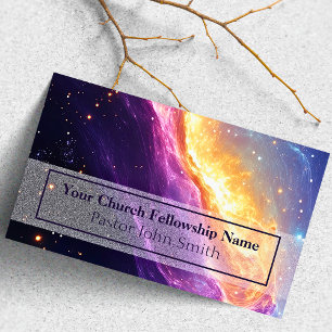 Celestial Lila Church Pastor Business Cards Visitenkarte
