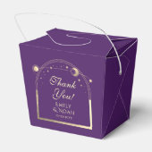 Celestial Lila Gold Sun Moon Stars Hochzeit Geschenkschachtel (Rückseite)