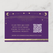 Celestial Lila Gold Wedding Website UAWG QR Code Begleitkarte (Rückseite)