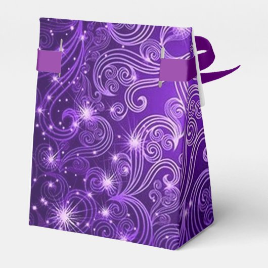 Celestial Lila Wirbel & Stars Zelt Gefallen Box Geschenkschachtel (Rückseite)