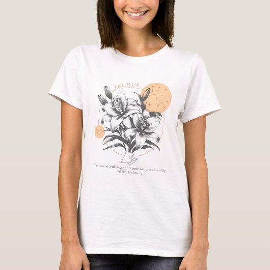 'Celestial Lily' Taurus T-Shirt (Vorderseite)