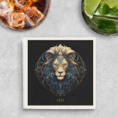 Celestial Lion Astrologie Symbol Sternzeichen Leo Serviette