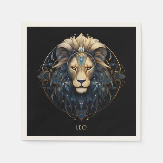 Celestial Lion Astrologie Symbol Sternzeichen Leo Serviette (Vorderseite)