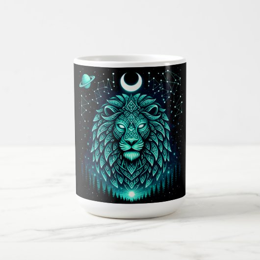 Celestial Lion – Cosmic King Wildlife Galaxy Kaffeetasse (Mittel)