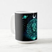 Celestial Lion – Cosmic King Wildlife Galaxy Kaffeetasse (Vorderseite Links)