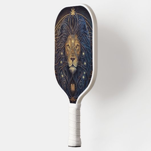 Celestial Lion Head Modern Monogram Pickleball Schläger (Links)