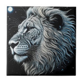 Celestial Lion Night Sky Ai Art Fliese (Vorderseite)