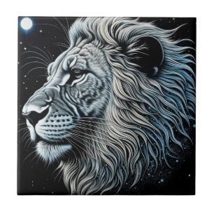 Celestial Lion Night Sky Ai Art Fliese