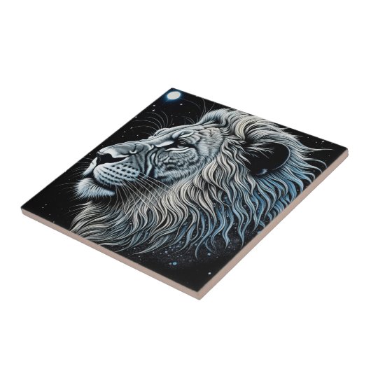 Celestial Lion Night Sky Ai Art Fliese (Seite)