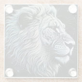 Celestial Lion Night Sky Ai Art Glasuntersetzer (Rückseite)