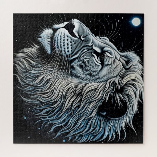 Celestial Lion Night Sky Ai Art Puzzle (Horizontal)