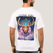 Celestial Lion Stag: Mythische Fusion T-Shirt (Rückseite)
