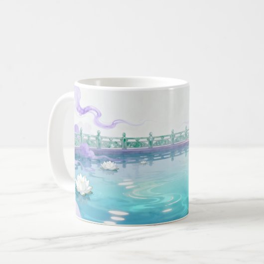 Celestial Lotus Lake Fantasy Mug Kaffeetasse (Vorderseite Links)