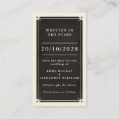 Celestial Lovers Tarot Wedding Save the Date Card Begleitkarte (Rückseite)